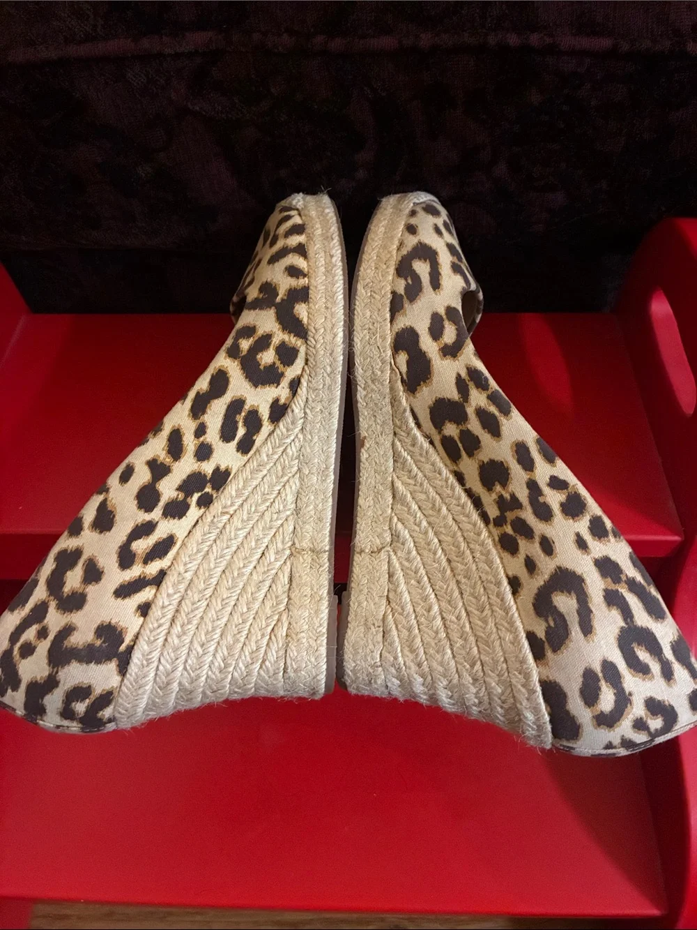 J. Crew Leopard Print Wedge Espadrille Wedge Heels size 9